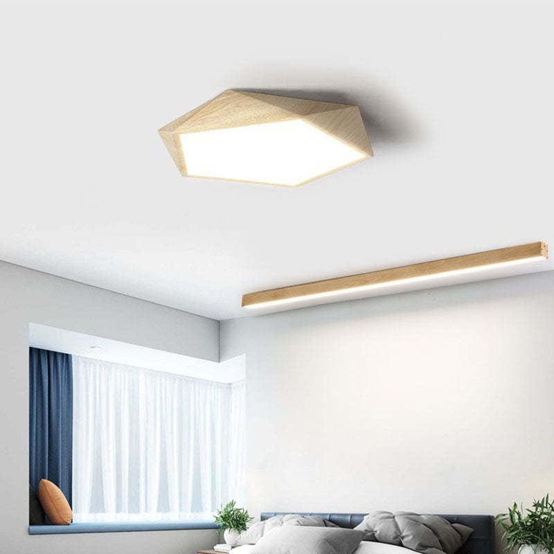 Nordic Irregular Pentagonal Iron LED Flush Mount Light