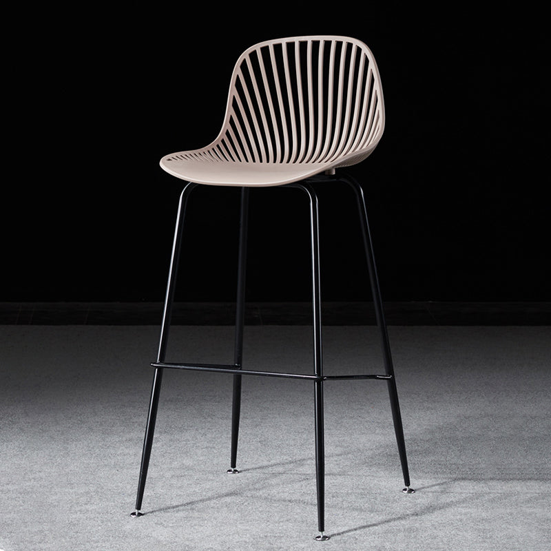 Scandinavian Round Plastic Bar Stool — Pink