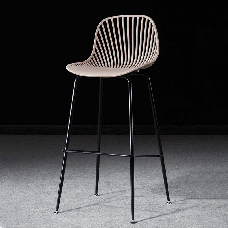Scandinavian Round Plastic Bar Stool — Pink