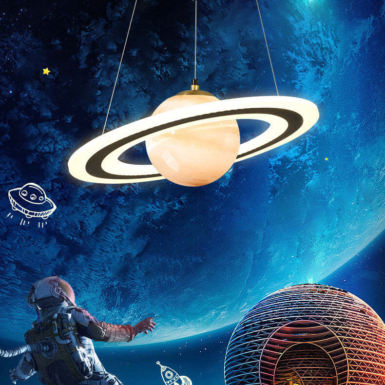 Modern Space Planet Circle Kids LED Chandelier