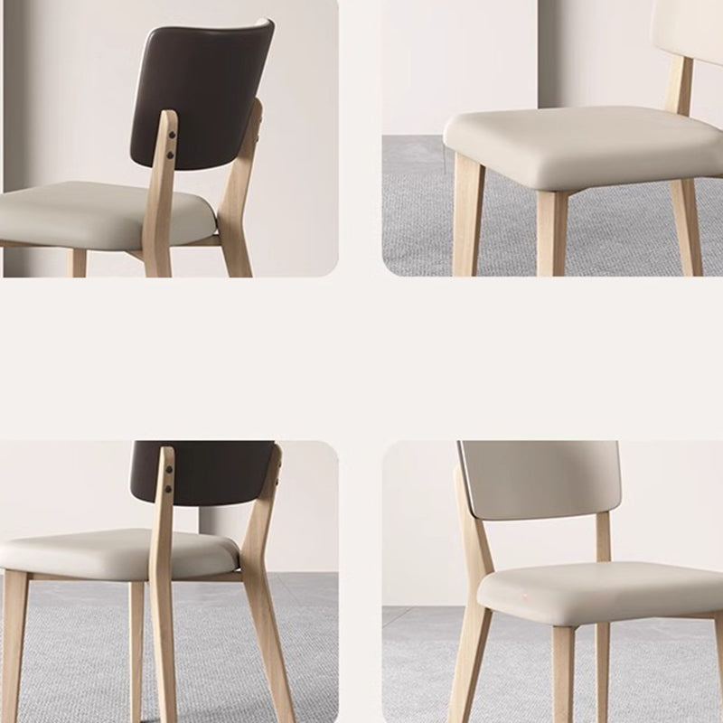 Nordic Leather Solid Wood Dining Chair