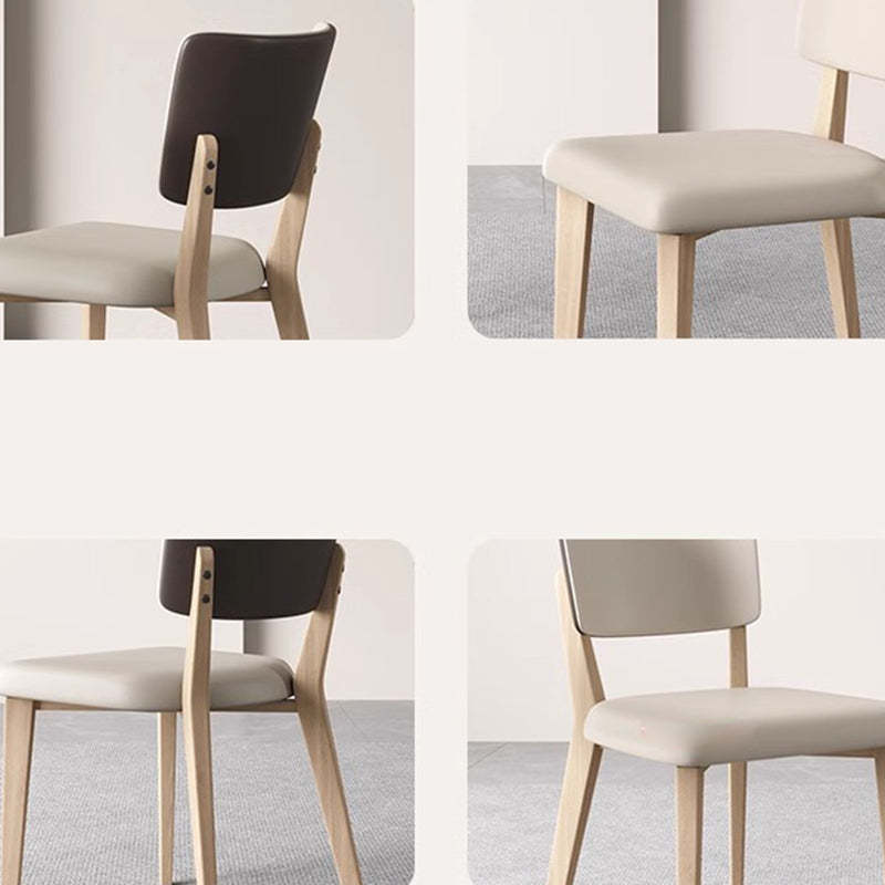 Nordic Leather Solid Wood Dining Chair