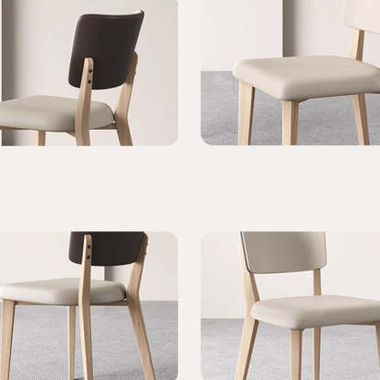 Nordic Leather Solid Wood Dining Chair