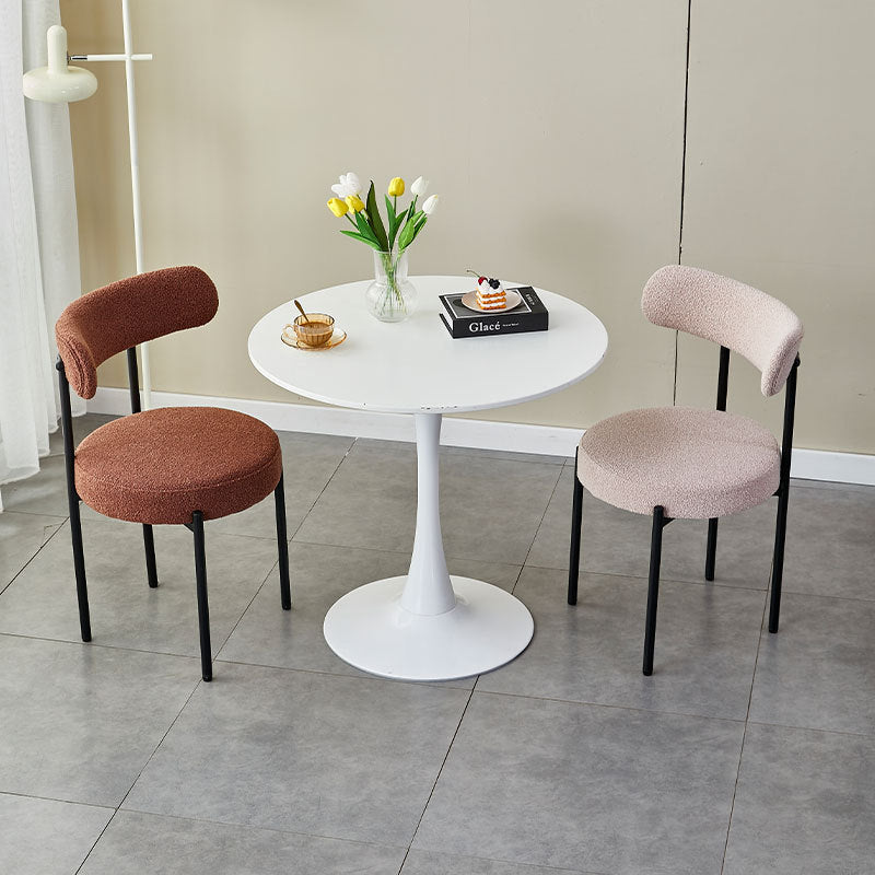 Nordic Round Fabric Metal Dining Chair
