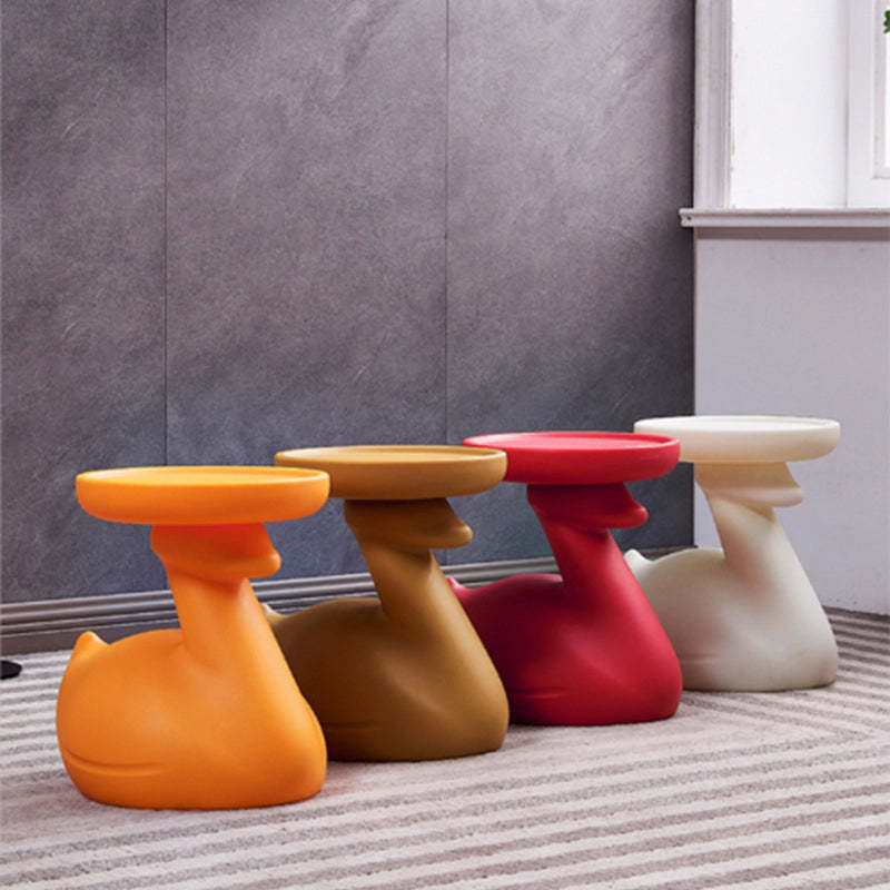 Contemporary Swan-Base Plastic Tray End Table