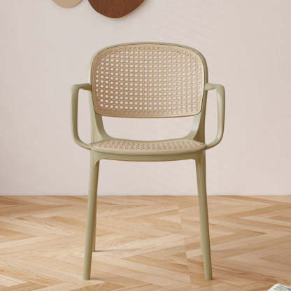 Nordic Rattan Plastic Dining Armchair