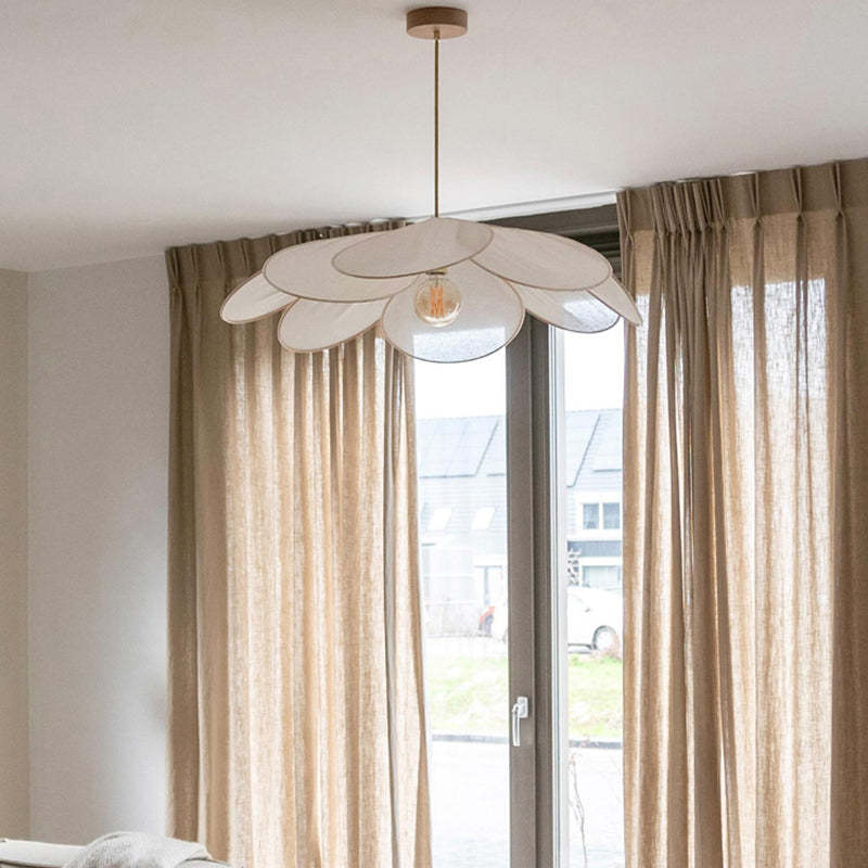 Contemporary Boho Petal Fabric Pendant Light