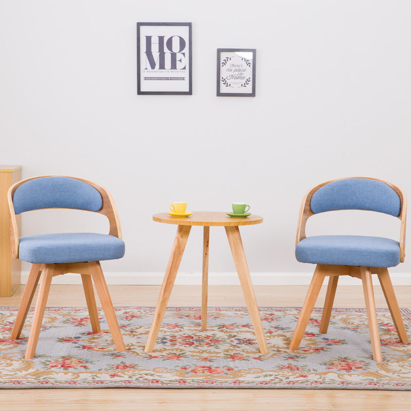 Minimalist Fabric Wood Dining Chair — Gray
