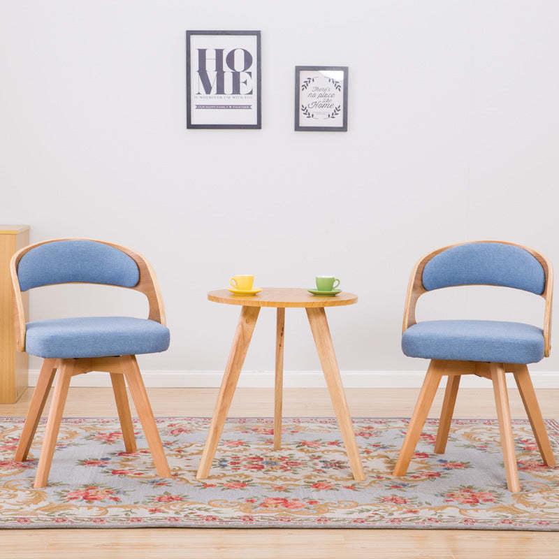 Minimalist Fabric Wood Dining Chair — Gray