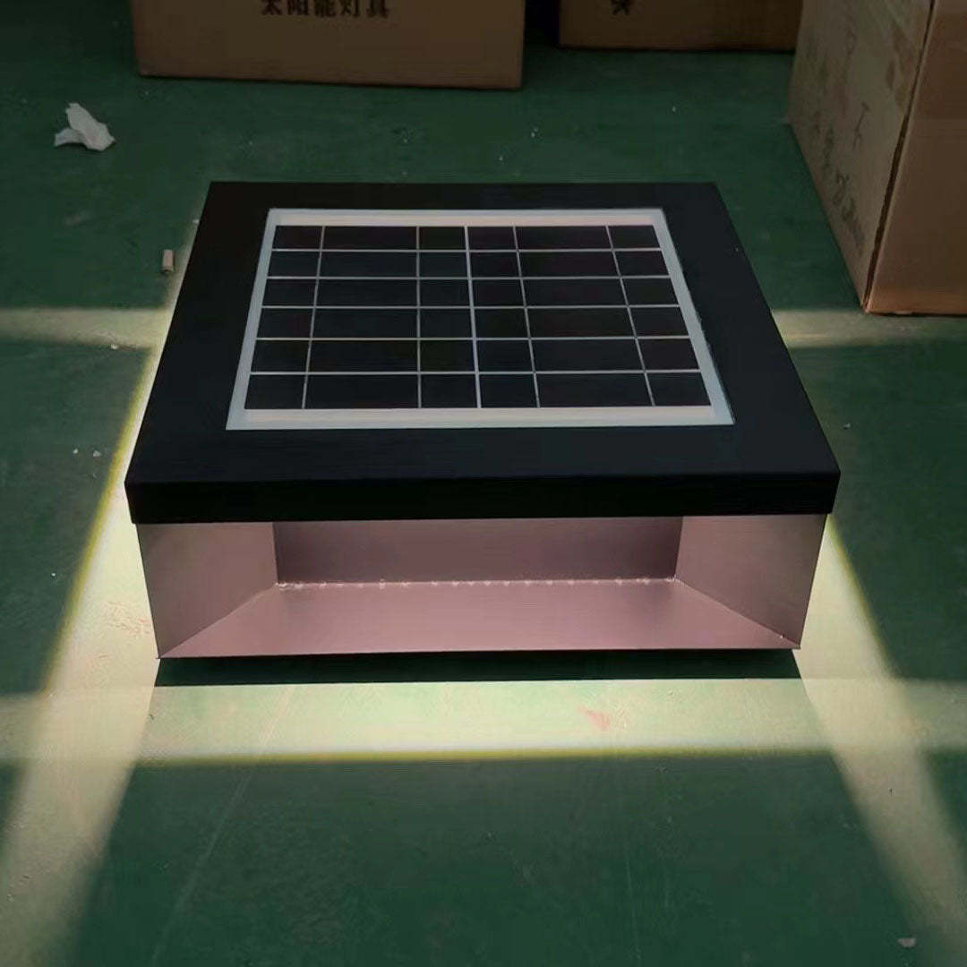 Solar Modern Glass Cuboid LED Outdoor Landscape Light