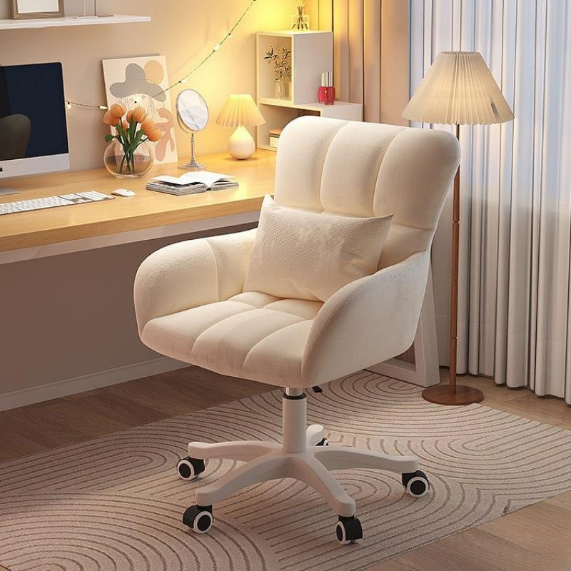 Minimalist Lattice Velvet Steel Desk Chair
