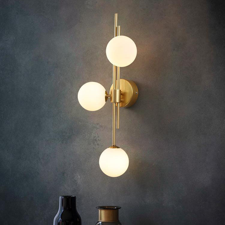 Lighom minimalist orb gray wall sconces — Left / Smoke / 110V-120V (US/CA