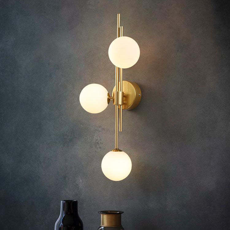 Lighom minimalist orb gray wall sconces — Left / Smoke / 110V-120V (US/CA