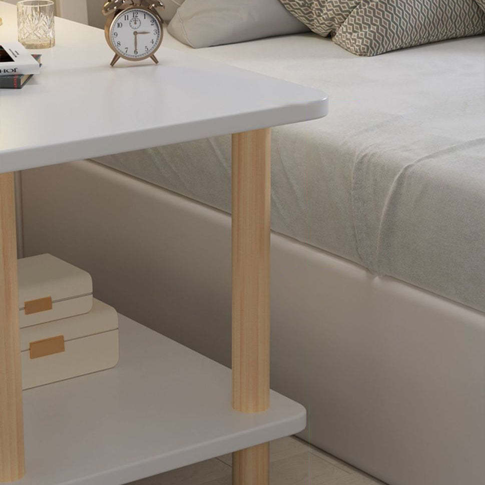Vintage Engineered Wood Rectangular 2-Tier Side Table