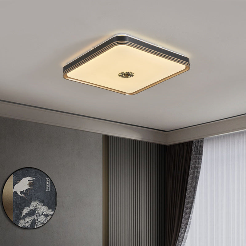 Lighom traditional square geometric acrylic flush mount lighting — Round / Warm White (3000K) / 220V-240V (UK/AU