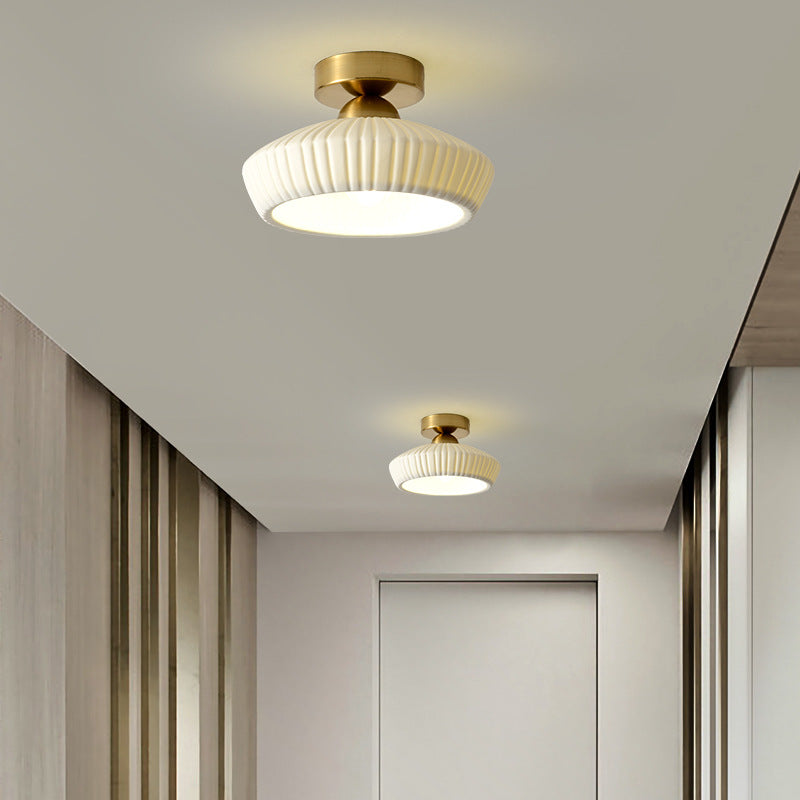Lighom luxury semi-flush disc black semi-flush mount light — Matte Black / 220V-240V (UK/AU)