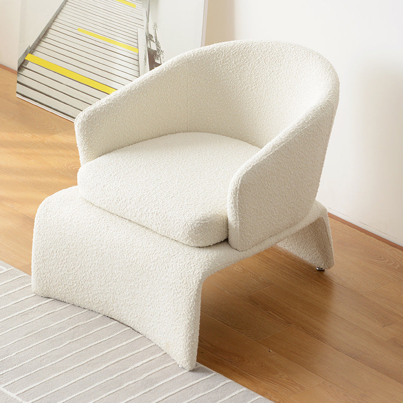 Minimalist trapezoidal accent chairs in iron velvet