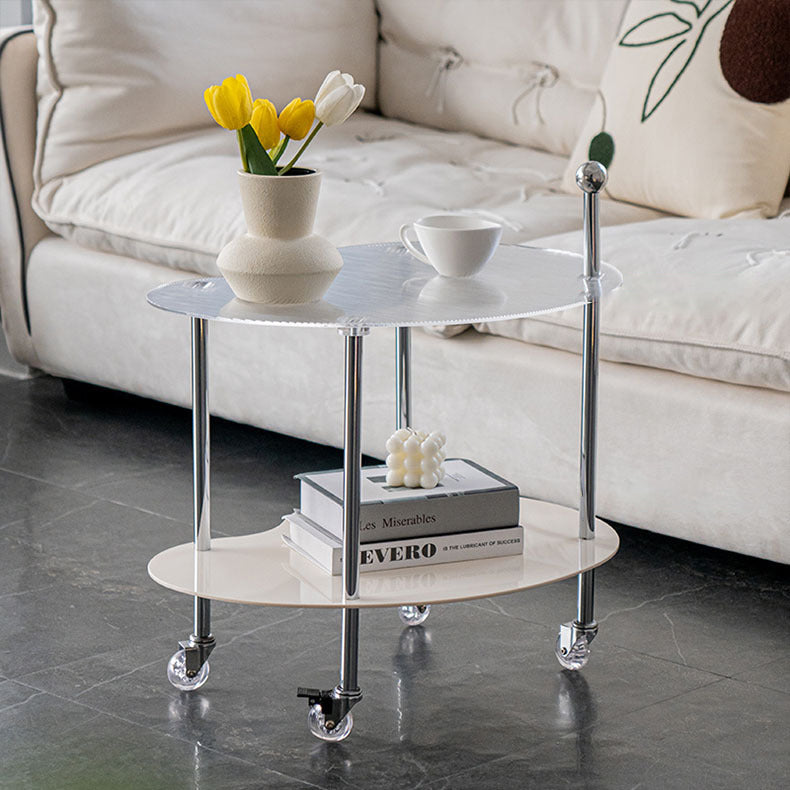 Nordic Cloud Acrylic Rolling Side Table 2-Tier