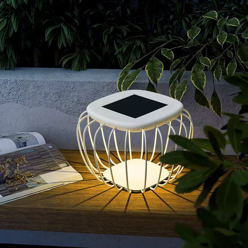 Solar Minimalist Cage LED Outdoor Landscape Light