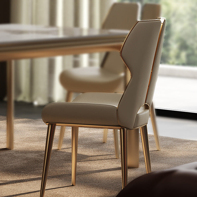 Modern Microfiber Leather Steel Dining Chair