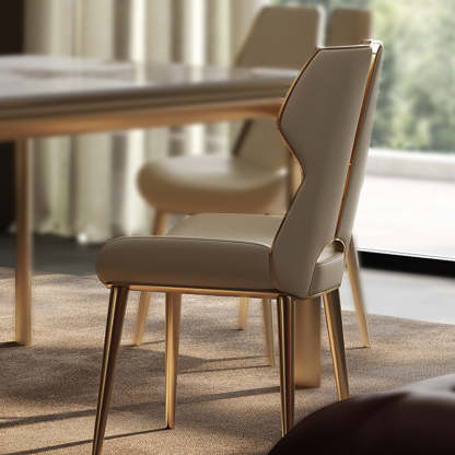Modern Microfiber Leather Steel Dining Chair