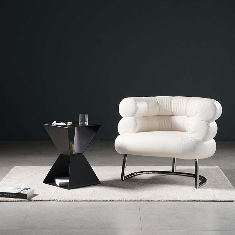 Contemporary Pyramid Steel Coffee Table — White