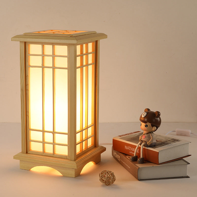 Japanese Wood Acrylic Pillar Rectangular Floor Lamp — 220V-240V For UK/AU