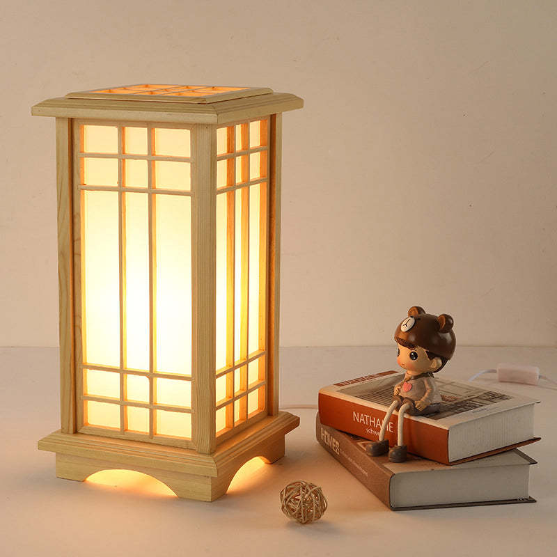 Japanese Wood Acrylic Pillar Rectangular Floor Lamp — 220V-240V For UK/AU