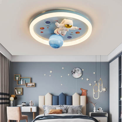 Cartoon Resin Astronaut Acrylic LED Flush Ceiling Light
