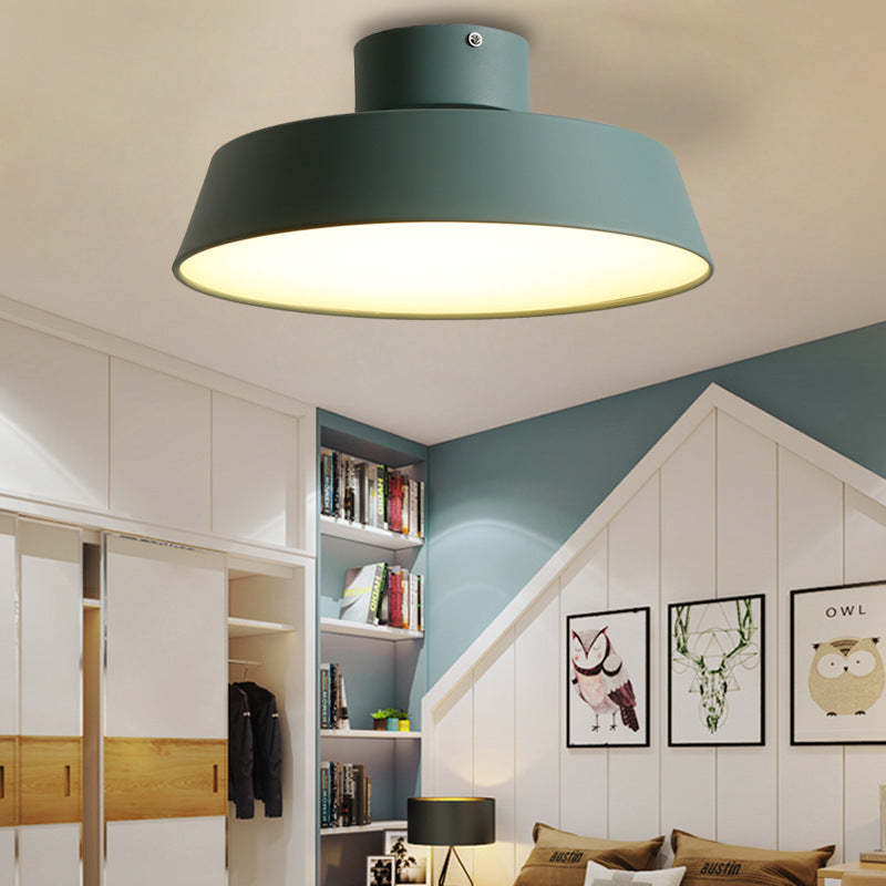 Nordic Minimalist Round Pot Iron LED Flush Mount Light — Warm Light(3000K) / 220V-240V For UK/AU