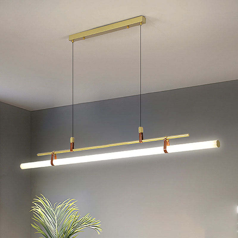 Nordic Minimalist Leather LED Island Chandelier