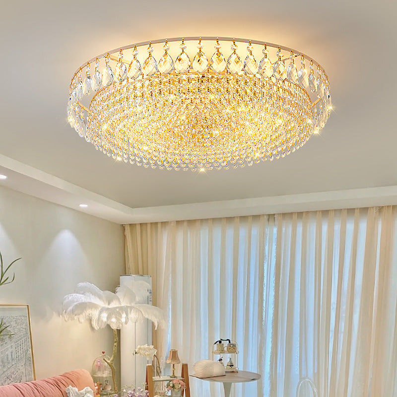 Modern Circle Iron Crystal 4/6/8/10-Light Flush Mount — 110V-120V For US/CA