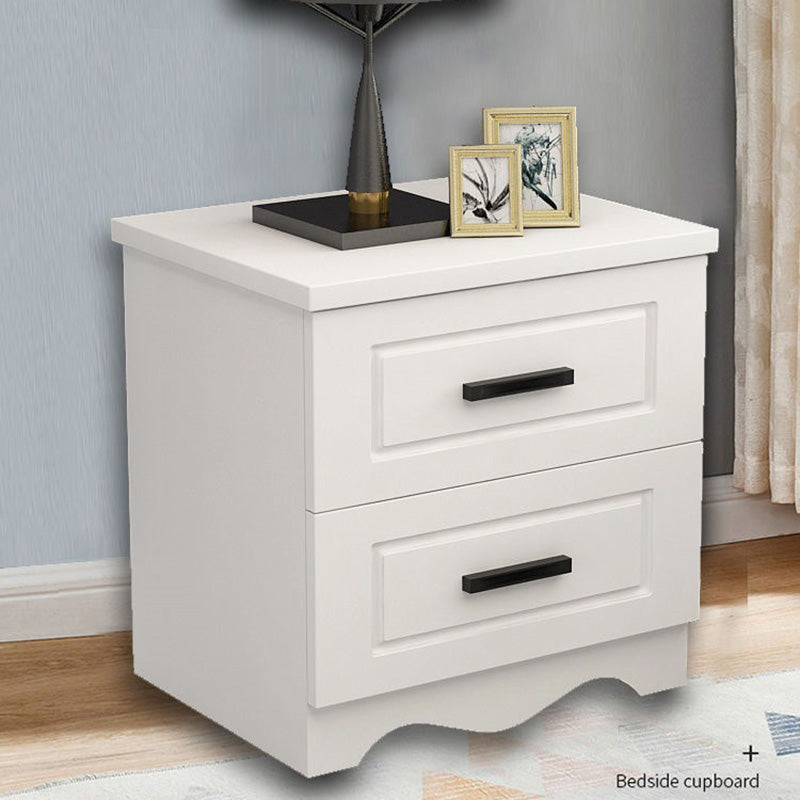 Minimalist rectangular 2-drawer metal glass nightstands
