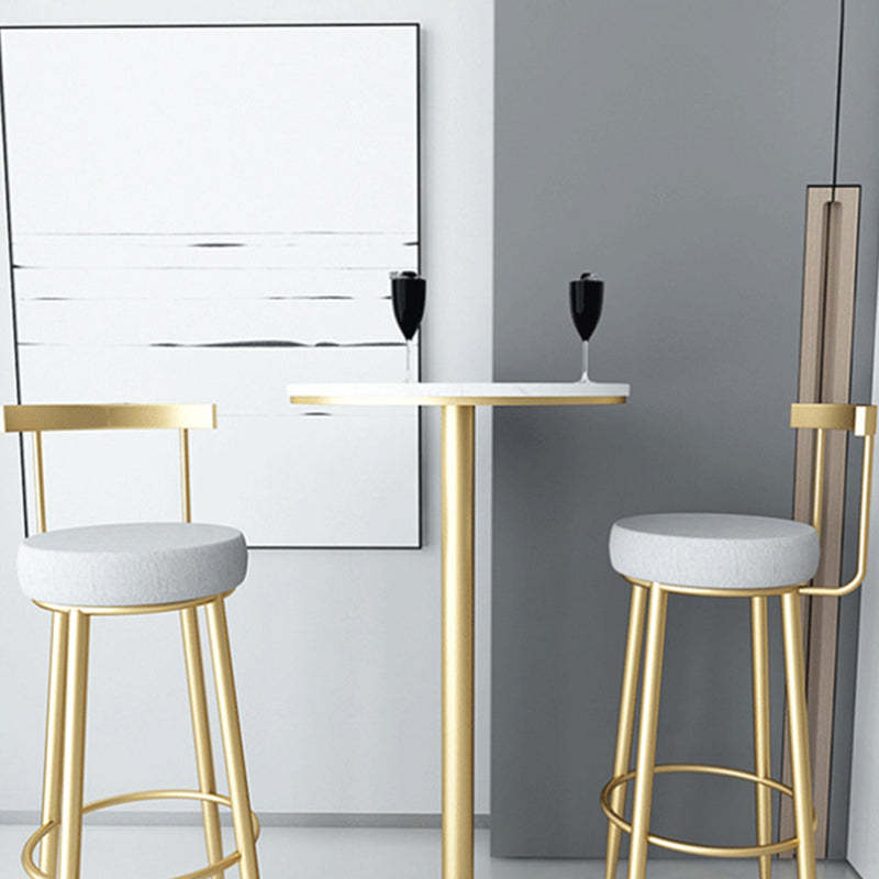 Minimalist Iron Fabric Round Bar Stool