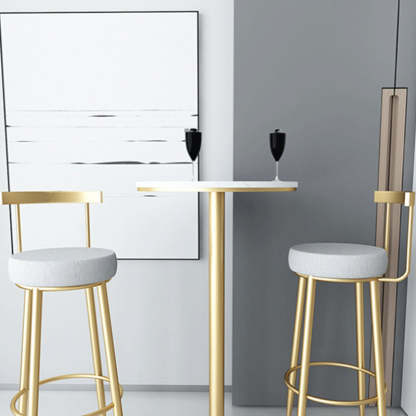 Minimalist Iron Fabric Round Bar Stool