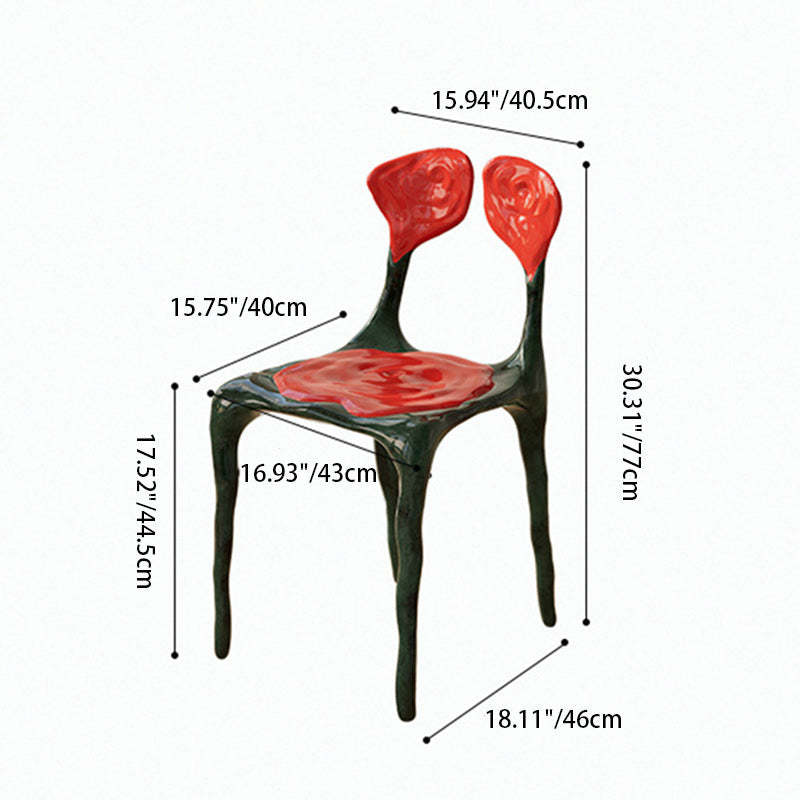 Art Deco Rose FRP Dining Chair