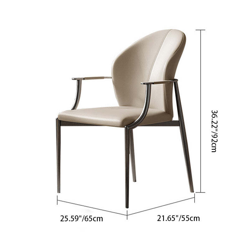 Modern Microfiber Leather Wraparound Dining Chair