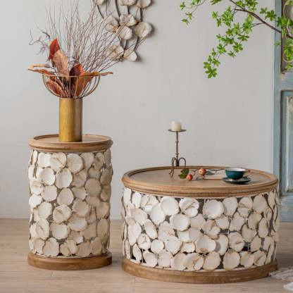 Modern Art Deco Petals Wood Coffee Table — A