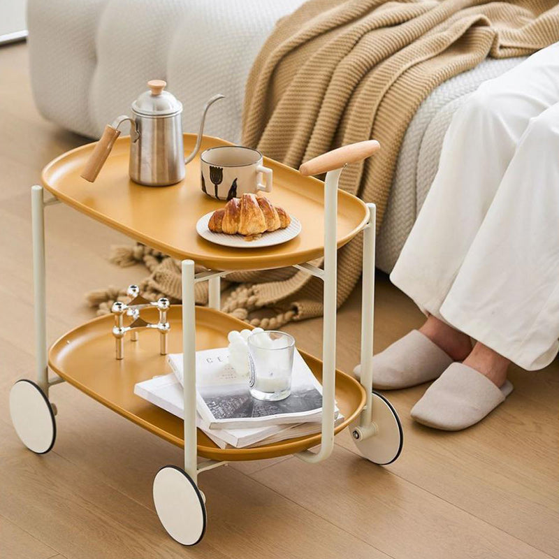 Scandinavian Acrylic Rectangular End Table 2-Tier