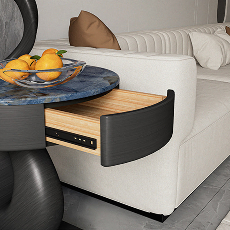 Modern Luxury Swan Stone Wood End Table