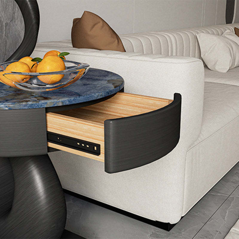 Modern Luxury Swan Stone Wood End Table