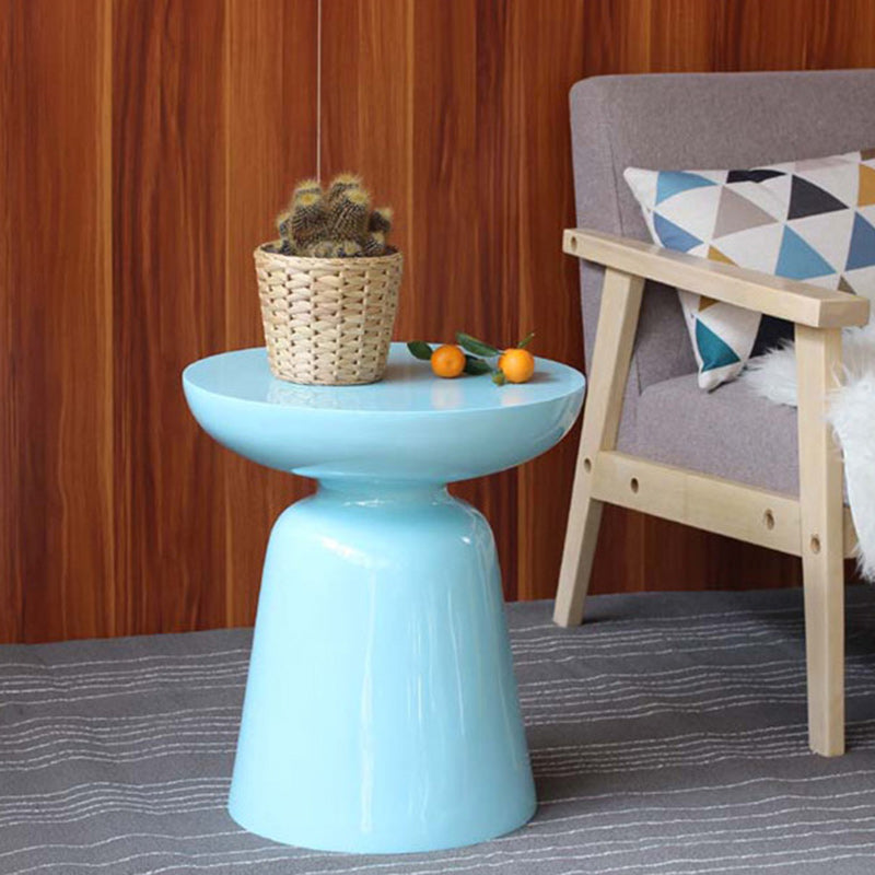 Scandinavian Round Disc Column End Table