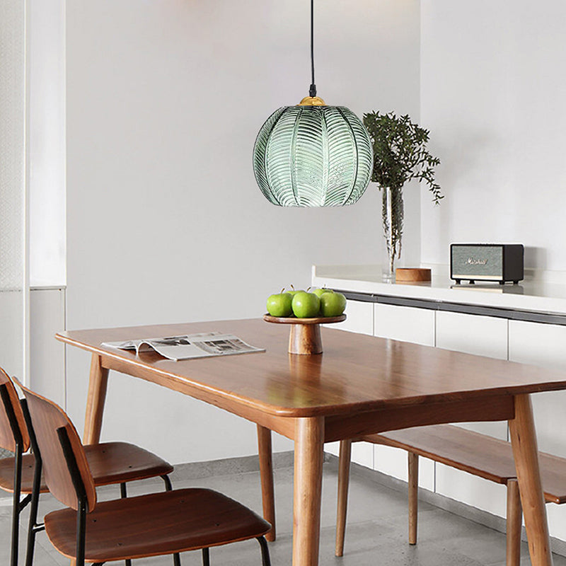 Green Leaf Glass Ball Pendant Light