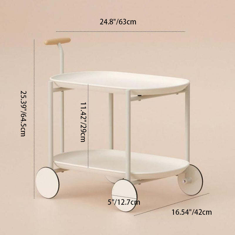 Scandinavian Acrylic Rectangular End Table 2-Tier — White + Yellow