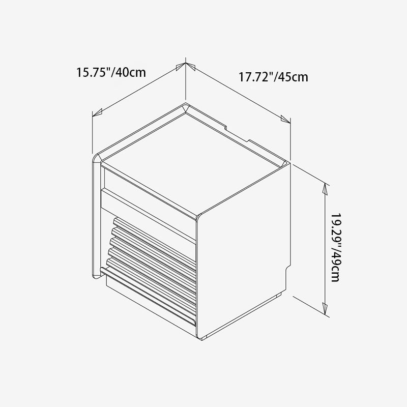 Nordic Rectangular Wood 2-Drawer Nightstand