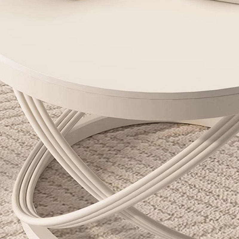 Nordic Round Iron Slab Coffee Table