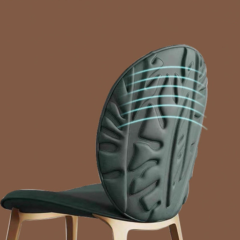 Modern Oval Microfiber Leather Steel Dining Chair