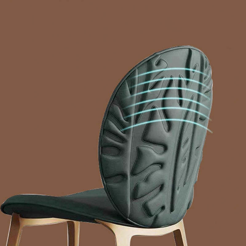 Modern Oval Microfiber Leather Steel Dining Chair
