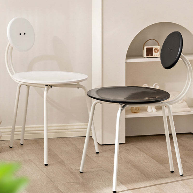 Vintage Round Rubberwood Steel Vanity Stool