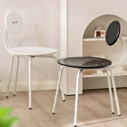 Vintage Round Rubberwood Steel Vanity Stool